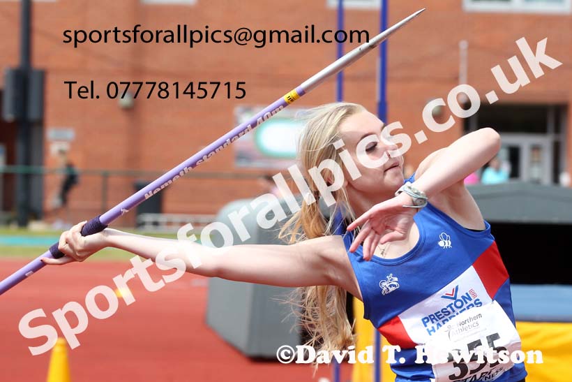 Womens under-20s javelin, 2021 Northern Senior and Under-20s Champs., Leigh. Photo: David T. Hewitson/Sports for All Pics